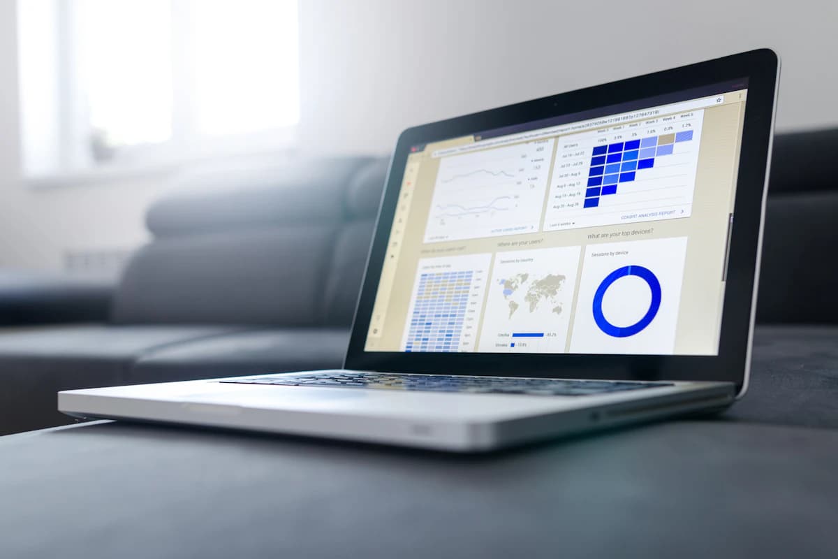 Enterprise software dashboard and operational system architecture displayed on a workstation
